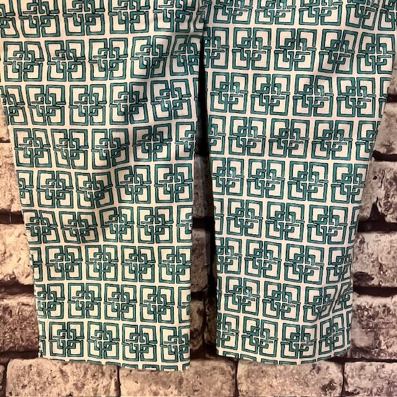 Chico's Turquoise & White Pull On Crop Pants Size L/14 - Picture 6 of 9